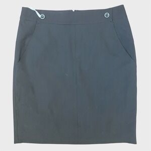 Reed Krakoff Wool Silk Pencil Skirt 12 Black Luxe Tailored Minimalist Made USA